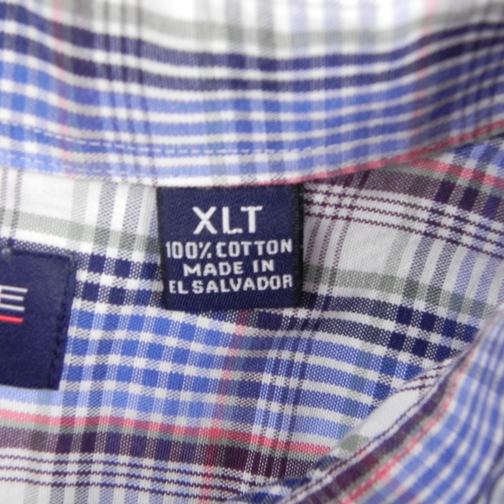 Roundtree & Yorke Shirt Mens XLT Tall Pocket Button Up Blue Plaid Long Sleeve - Picture 4 of 9